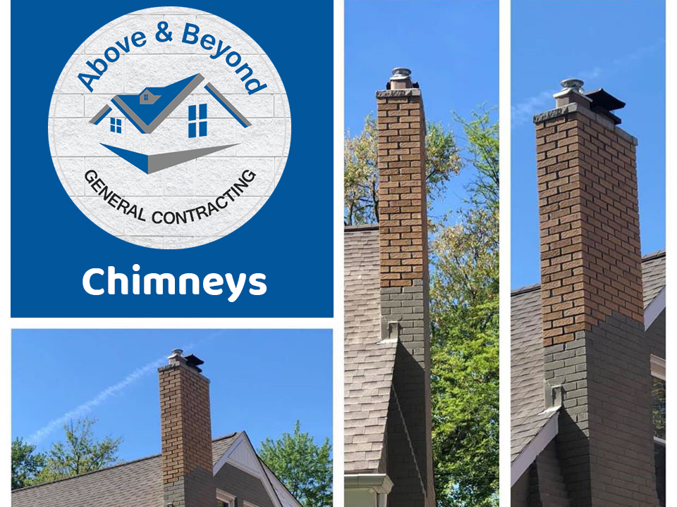 Multiple views of Chimney after the repair