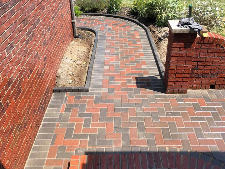 Finished Brick Pavers Porch and Walkway