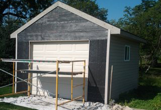 Progress of redoing a garages exterior